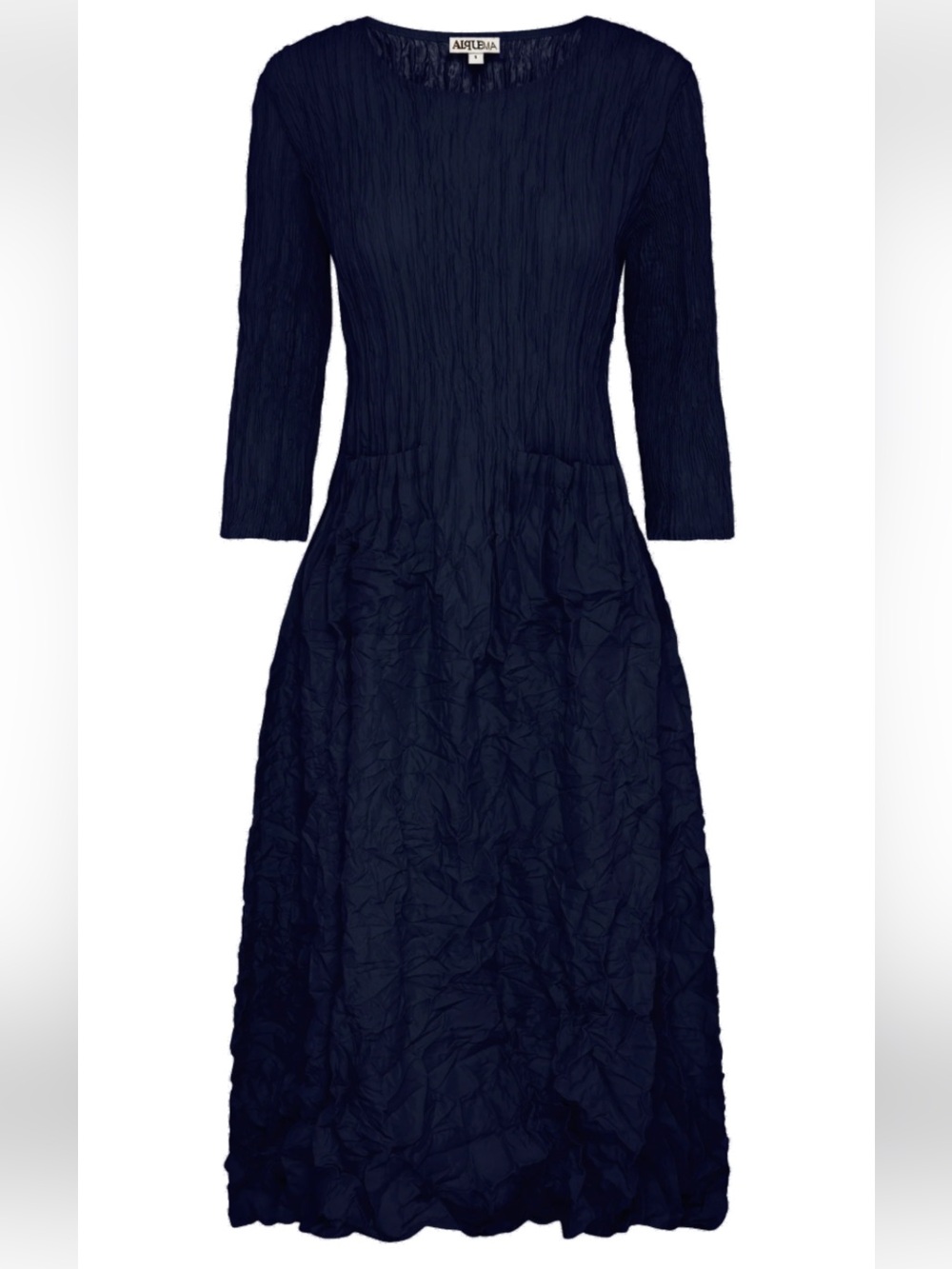 Alquema 3/4 Sleeve Smash Pocket Dress in Midnight Dark Navy